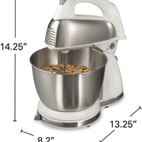 Hamilton Beach - 6 Speed White Classic Stand Mixer - 64655