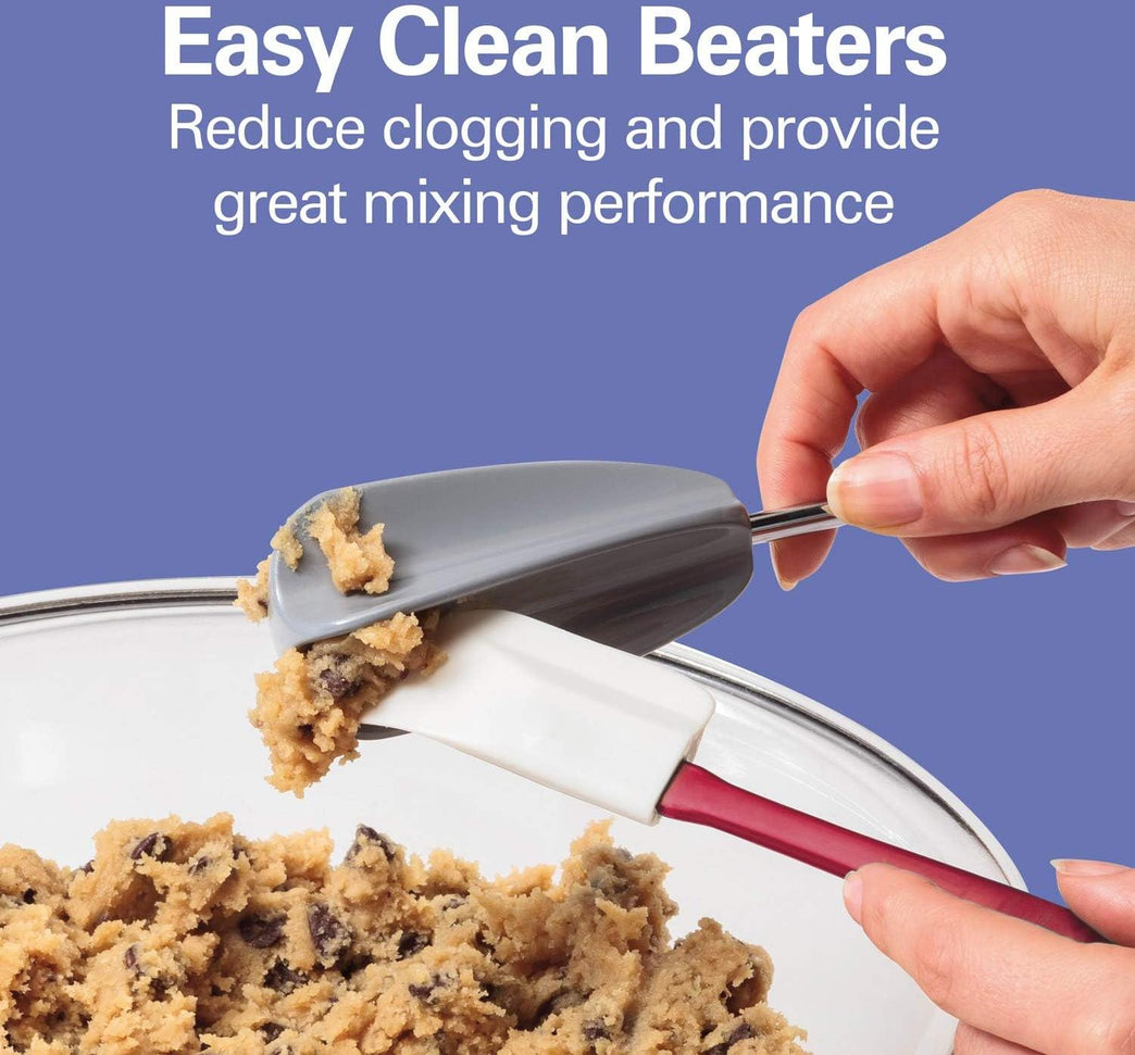 Hamilton Beach - 6 Speed White Hand Mixer with Easy Clean Beaters and Snap-On Case - 62636