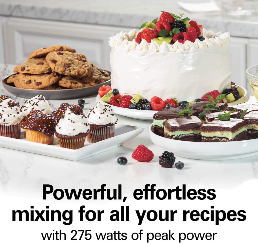 Hamilton Beach - 6 Speed White Hand Mixer with Easy Clean Beaters and Snap-On Case - 62636