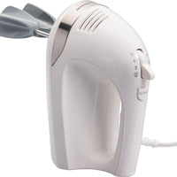 Hamilton Beach - 6 Speed White Hand Mixer with Easy Clean Beaters and Snap-On Case - 62636