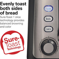 Hamilton Beach - 6.5” Slots 2 Slice Toaster with Sure-Toast Technology - 22996