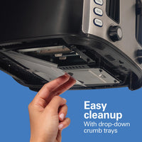 Hamilton Beach - 7.3" 4 Slices Black Toaster with Extra-Wide Slot - 24633V