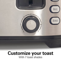 Hamilton Beach - 7.3" 4 Slices Black Toaster with Extra-Wide Slot - 24633V