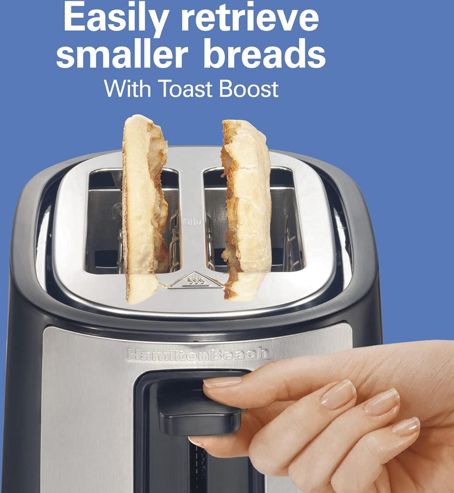 Hamilton Beach - 7.5" Black Extra-Wide Slot 2-Slice Toaster - 22633V