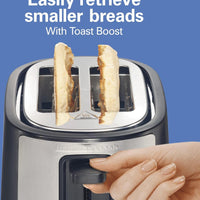 Hamilton Beach - 7.5" Black Extra-Wide Slot 2-Slice Toaster - 22633V