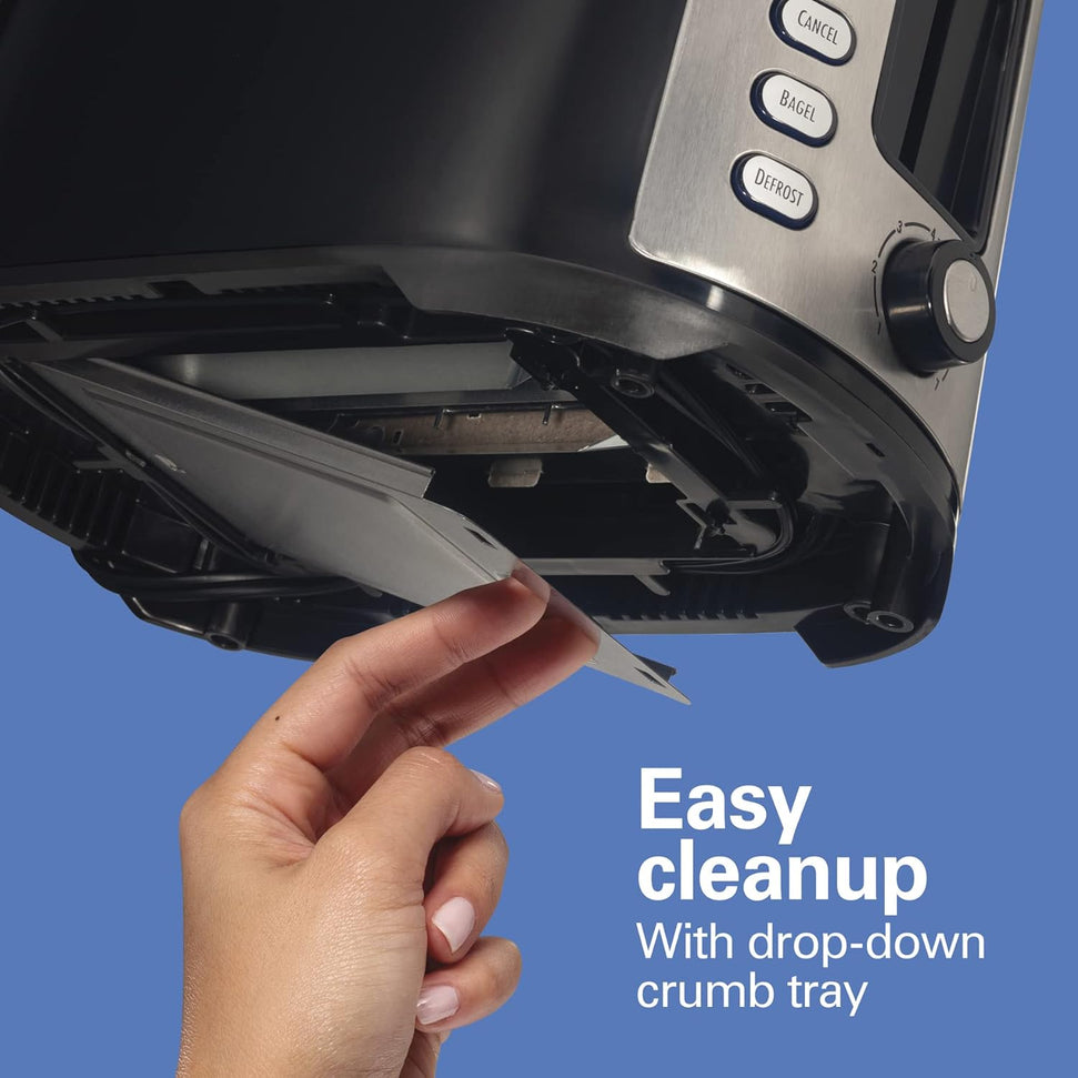 Hamilton Beach - 7.5" Black Extra-Wide Slot 2-Slice Toaster - 22633V