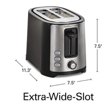 Hamilton Beach - 7.5" Black Extra-Wide Slot 2-Slice Toaster - 22633V