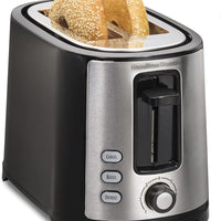 Hamilton Beach - 7.5" Black Extra-Wide Slot 2-Slice Toaster - 22633V