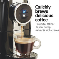 Hamilton Beach - Black Espresso Machine Compatible with Nespresso Pods - 40726