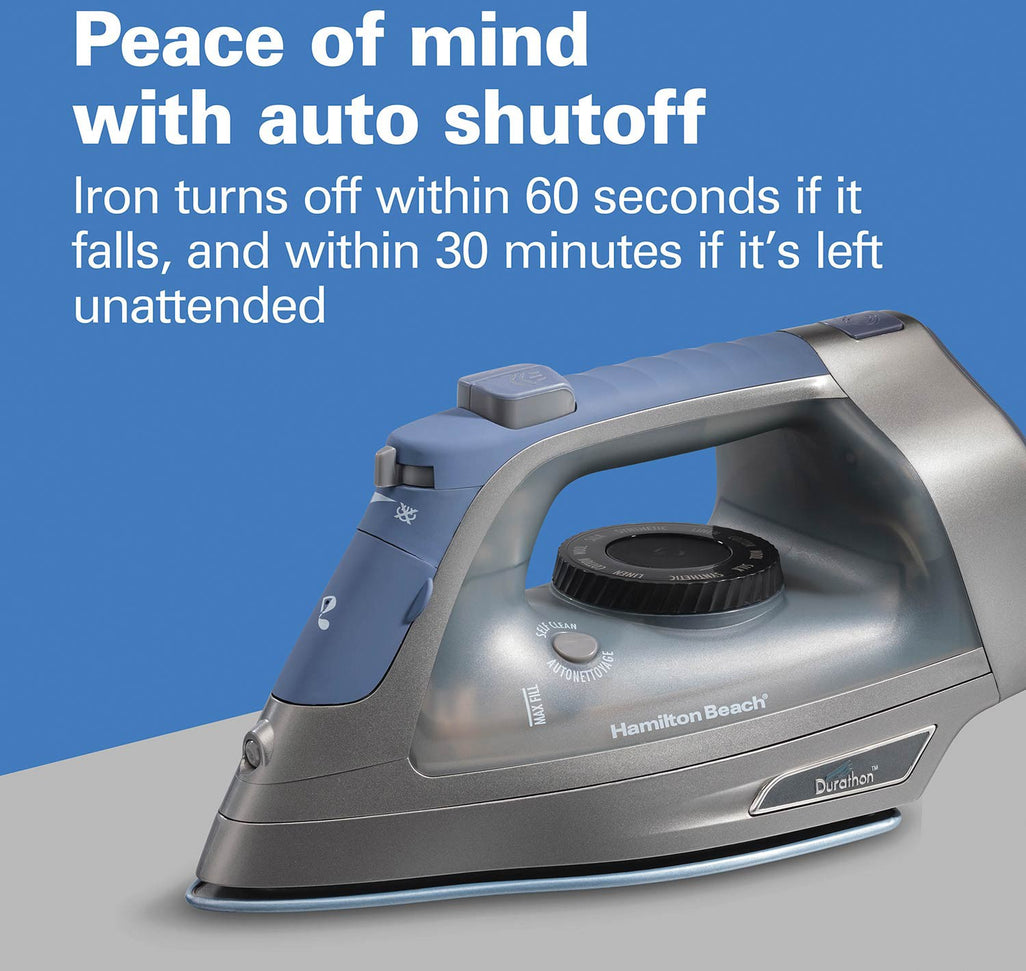 Hamilton Beach - Durathon Electronic Retractable Cord Iron Silver - 19806