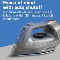 Hamilton Beach - Durathon Electronic Retractable Cord Iron Silver - 19806