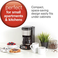 Hamilton Beach - FrontFill 5 Cup Compact Coffee Maker With Glass Carafe - 46111