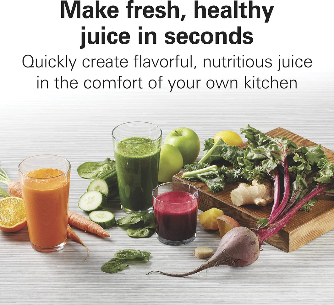 Hamilton Beach - HealthSmart 12.72" Black Compact Juicer Machine - 67500