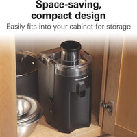 Hamilton Beach - HealthSmart 12.72" Black Compact Juicer Machine - 67500