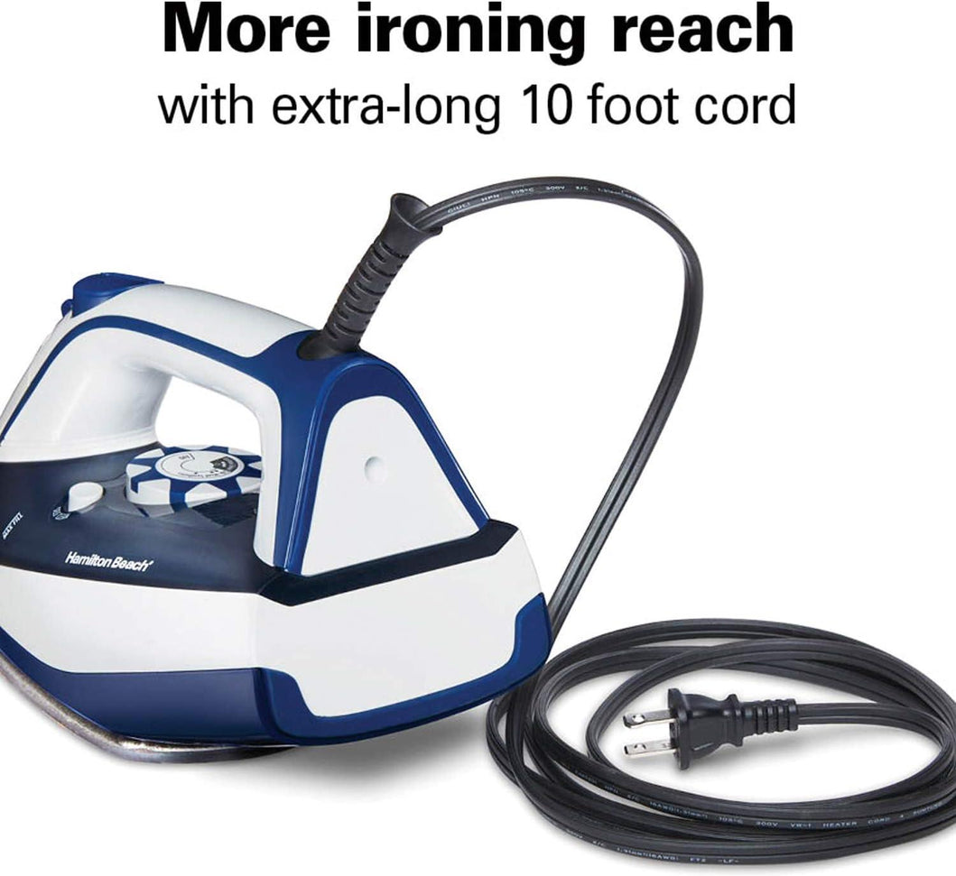 Hamilton Beach - Iron & Garment Steamer for Clothes with Smooth Press Stainless Steel Soleplate - 14650