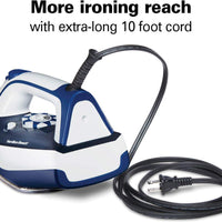 Hamilton Beach - Iron & Garment Steamer for Clothes with Smooth Press Stainless Steel Soleplate - 14650