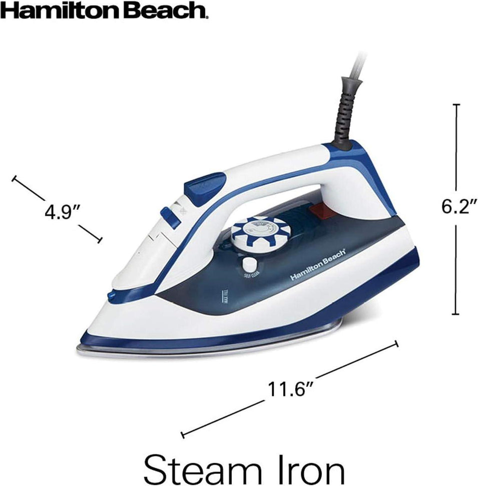 Hamilton Beach - Iron & Garment Steamer for Clothes with Smooth Press Stainless Steel Soleplate - 14650