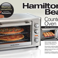 Hamilton Beach - Large Silver Countertop Oven with Convection & Rotisserie - 31103DC