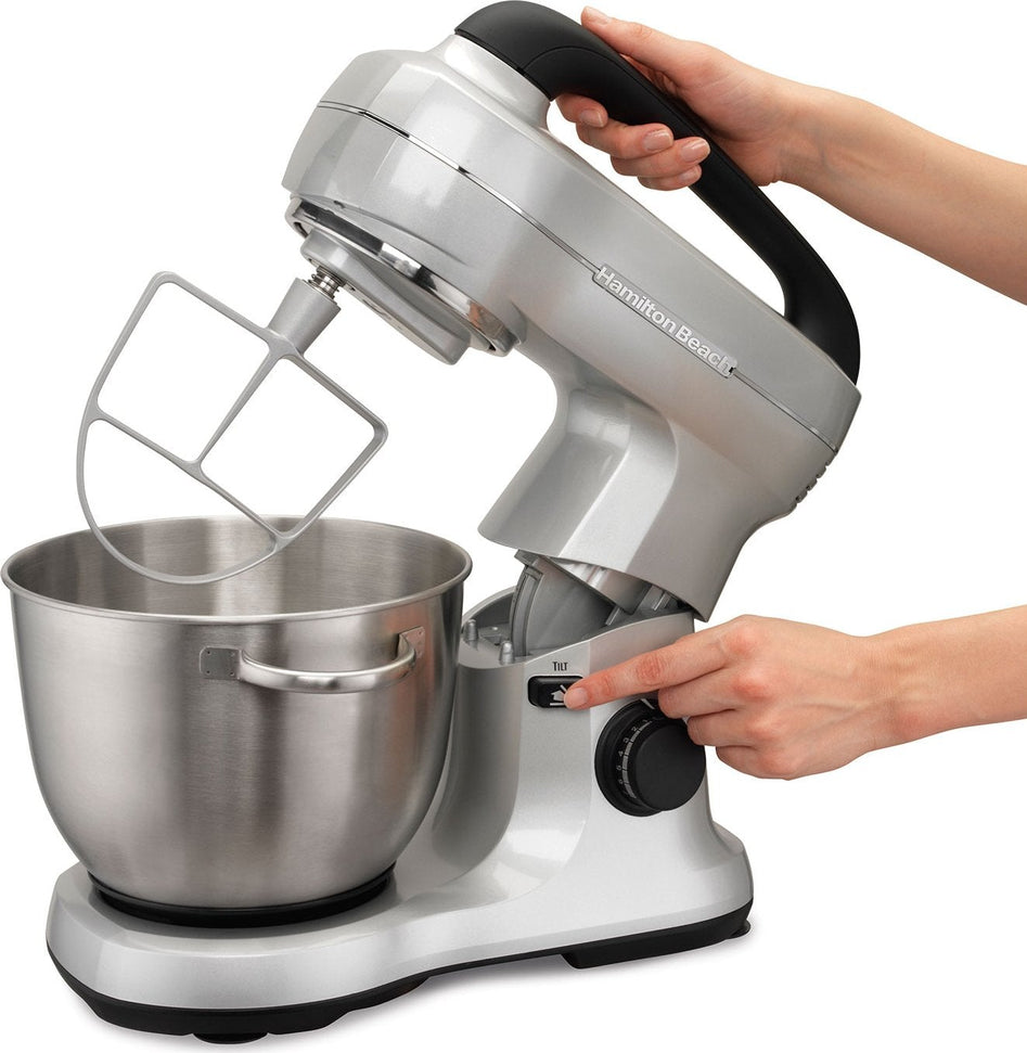 Hamilton Beach - Metallic Silver 4 QT 7 Speed Stand Mixer - 63392