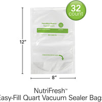 Hamilton Beach - NutriFresh Easy-Fill 1 QT Size Vacuum Sealer Bags - 78306