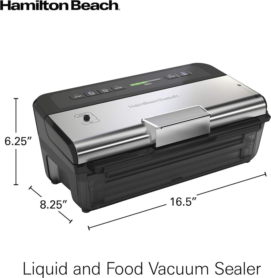 Hamilton Beach - NutriFresh™ 6.25" Food Vacuum Sealer with 2-Roll Storage & Starter Kit - 78218