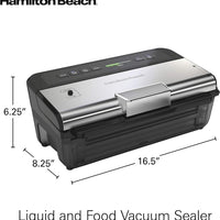 Hamilton Beach - NutriFresh™ 6.25" Food Vacuum Sealer with 2-Roll Storage & Starter Kit - 78218