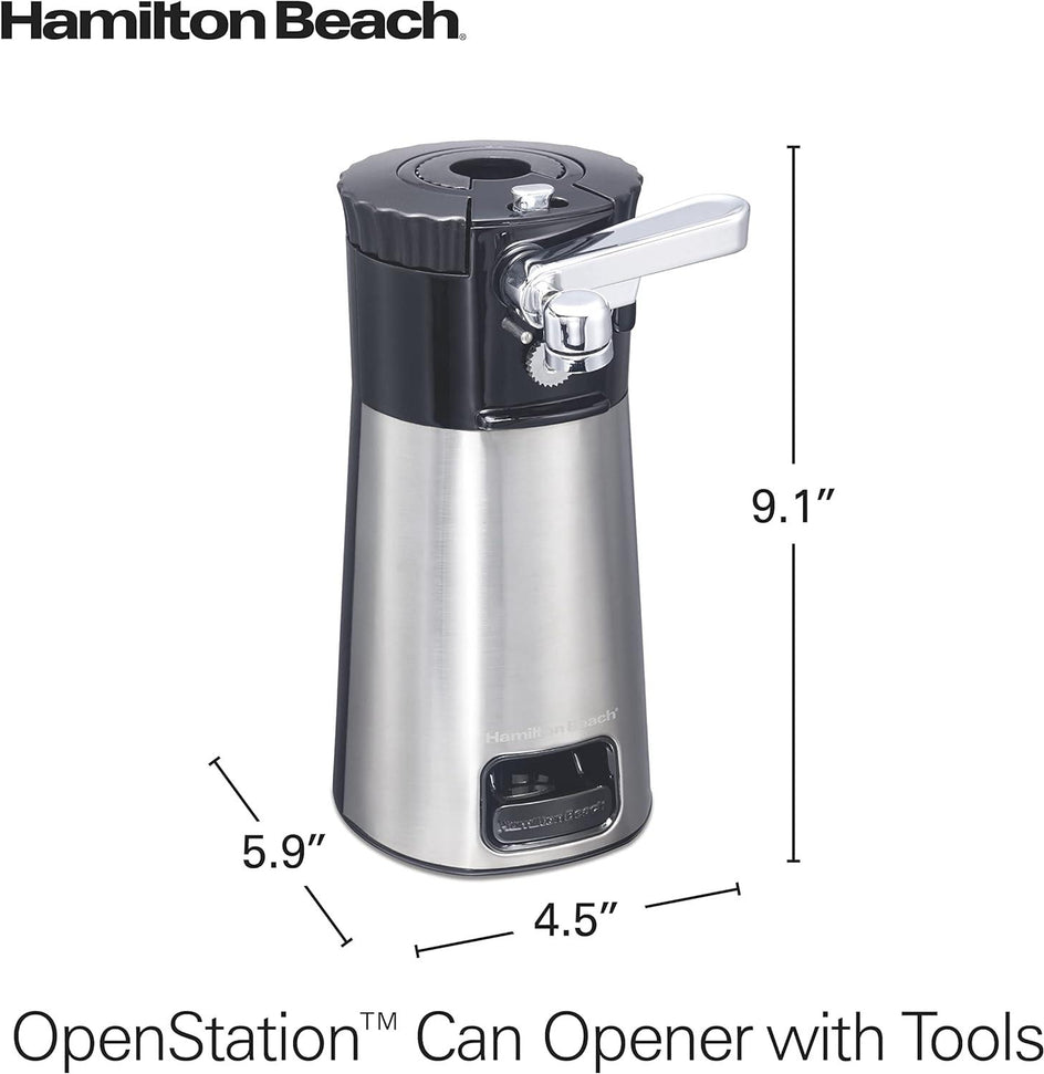 Hamilton Beach - OpenStation™ Silver Electric Automatic Can Opener with Tools - 76382