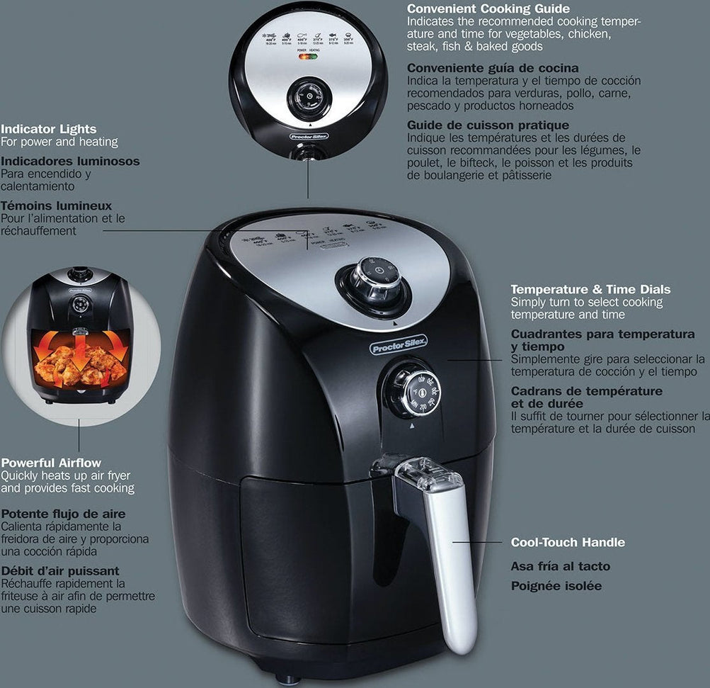 Hamilton Beach - Proctor Silex 2 1.5 L Manual Air Fryer - 35055