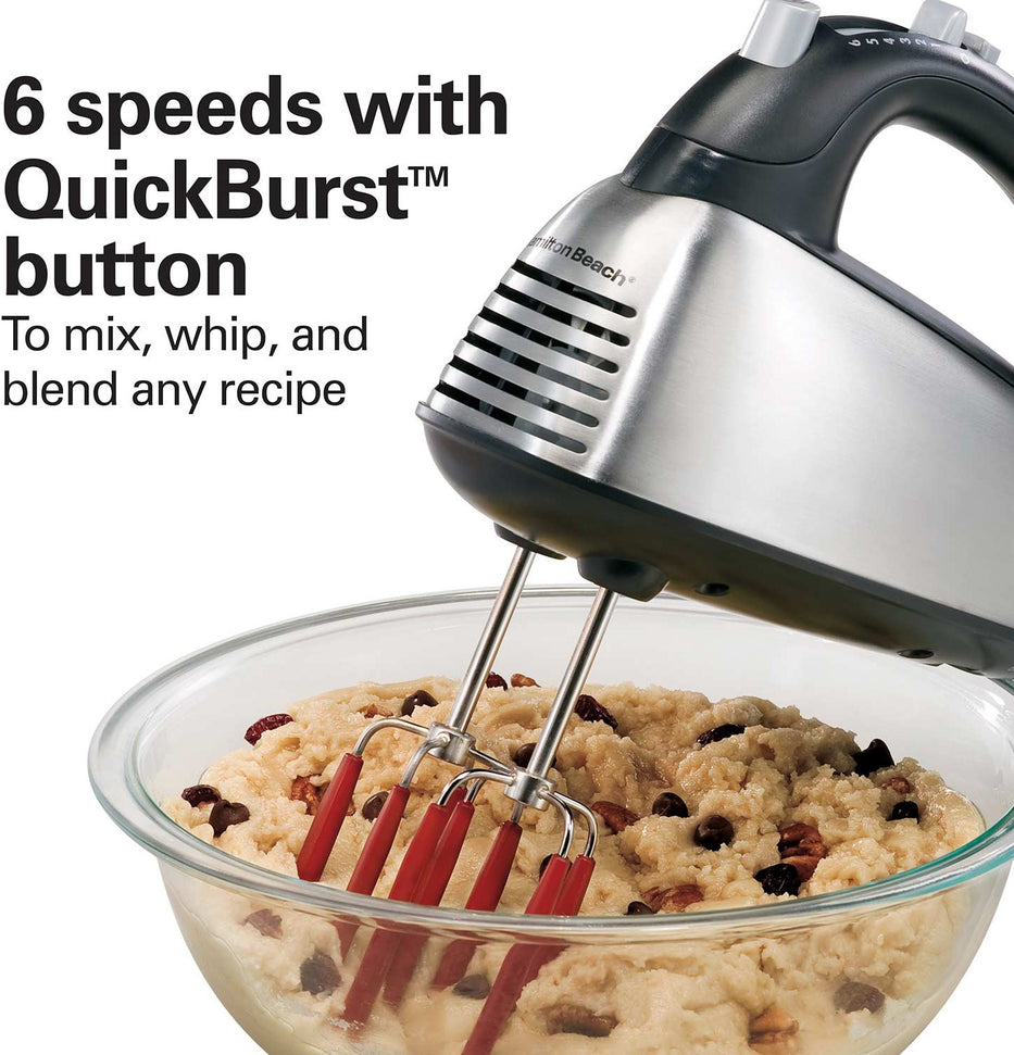 Hamilton Beach - SoftScrape 6 Speed Hand Mixer with Case - 62637G