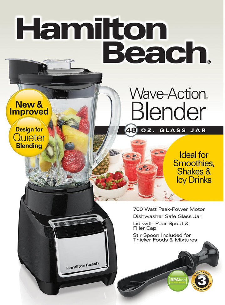 Hamilton Beach - Wave-Action® 48 Oz Black Blender - 53522C