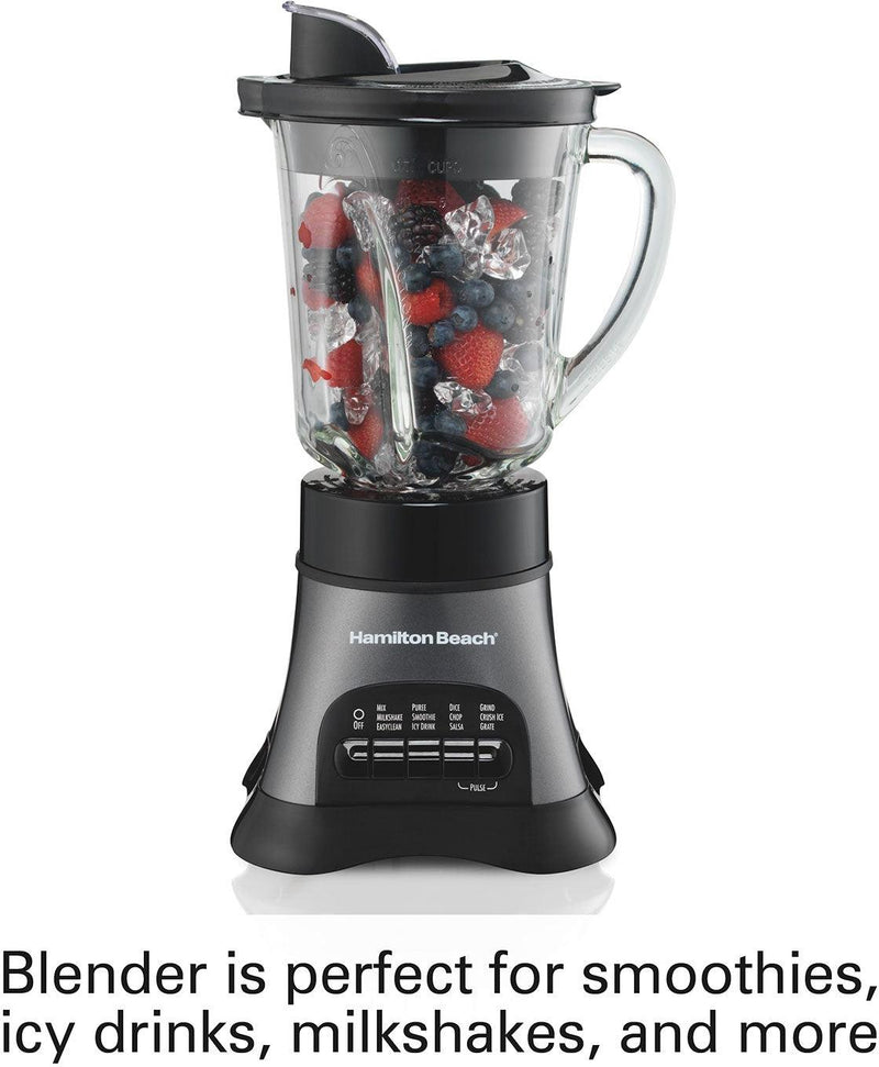 Hamilton Beach - Wave Crusher® Multi-Function Blender/Chopper with 40 Oz Glass Jar - 58164
