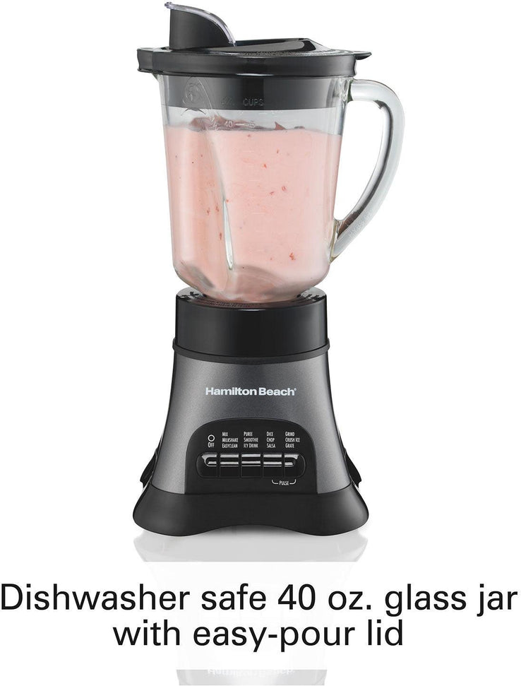 Hamilton Beach - Wave Crusher® Multi-Function Blender/Chopper with 40 Oz Glass Jar - 58164