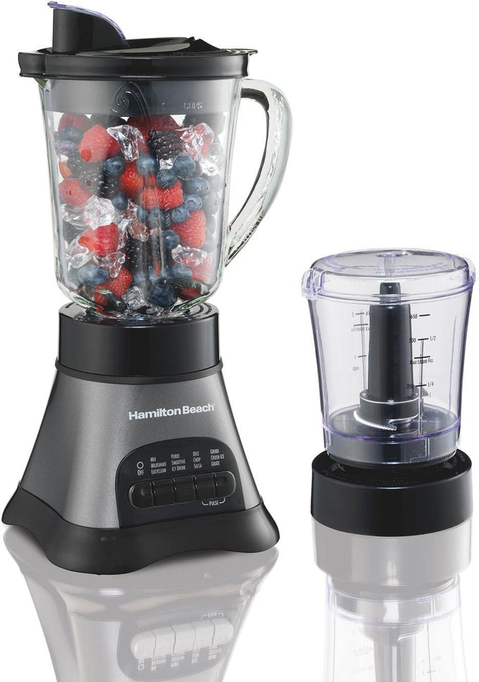Hamilton Beach - Wave Crusher® Multi-Function Blender/Chopper with 40 Oz Glass Jar - 58164