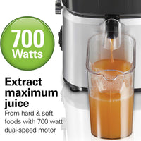 Hamilton Beach - Whole Fruit Juice Extractor Silver - 67840