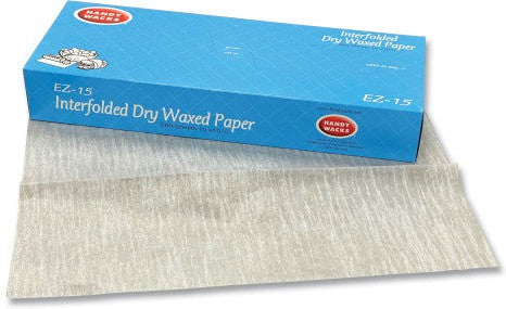 Handy Wacks - 15" x 10.75" Interfolded Dry Waxed Paper Deli Sheets, 500 Sheets/Box - EZ-15