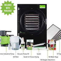 Harvest Right - Large Black 6 Tray Home Pro Freeze Dryer with Mylar Starte Kit ( Premier Pump Included ) - N-HRFDLBK-PP (2-3 Weeks For Delivery)