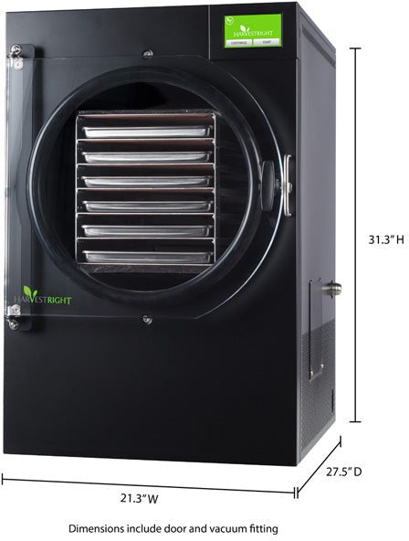 Harvest Right - Large Black 6 Tray Home Pro Freeze Dryer with Mylar Starte Kit ( Premier Pump Included ) - N-HRFDLBK-PP (ETA 3-4 Weeks)