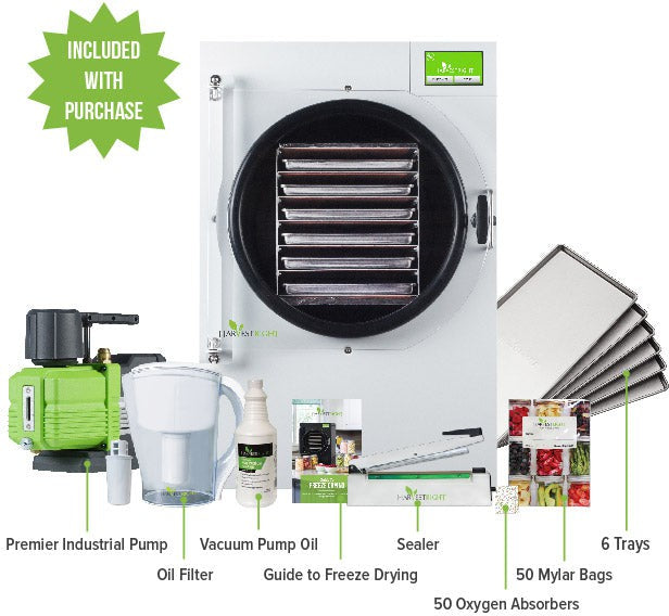 Harvest Right - Large White 6 Tray Home Pro Freeze Dryer with Mylar Starte Kit ( Premier Pump Included ) - N-HRFDLWH-PP (ETA 3-4 Weeks)