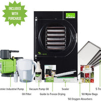 Harvest Right - Medium Black 5 Tray Home Pro Freeze Dryer with Mylar Starter Kit ( Premier Pump Included ) - N-HRFDMBK-PP (2-3 Weeks For Delivery)
