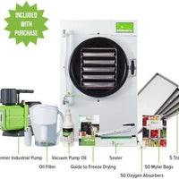Harvest Right - Medium White 5 Tray Home Pro Freeze Dryer with Mylar Starte Kit ( Premier Pump Included ) - N-HRFDMWH-PP (2-3 Weeks For Delivery)