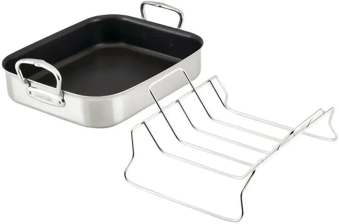 Hestan - 14.5" x 12" x 3" Provisions Classic Clad Nonstick Roaster with Stainless Steel Rack - 31684