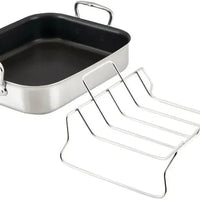 Hestan - 14.5" x 12" x 3" Provisions Classic Clad Nonstick Roaster with Stainless Steel Rack - 31684