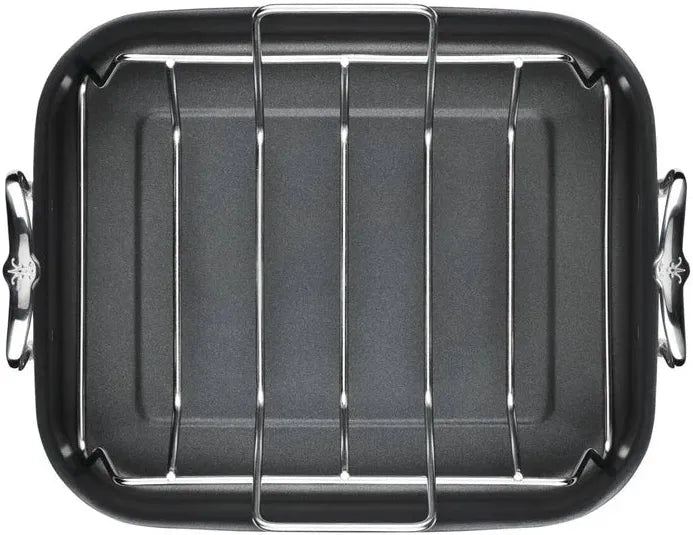 Hestan - 14.5" x 12" x 3" Provisions Classic Clad Nonstick Roaster with Stainless Steel Rack - 31684