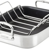 Hestan - 14.5" x 12" x 3" Provisions Classic Clad Nonstick Roaster with Stainless Steel Rack - 31684