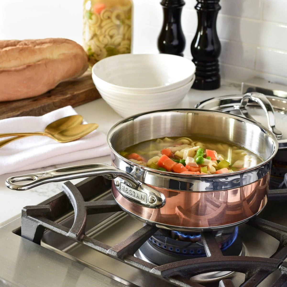 Hestan - 22 cm/4 QT CopperBond Induction Copper Saucepan With Helper Handle - 31596
