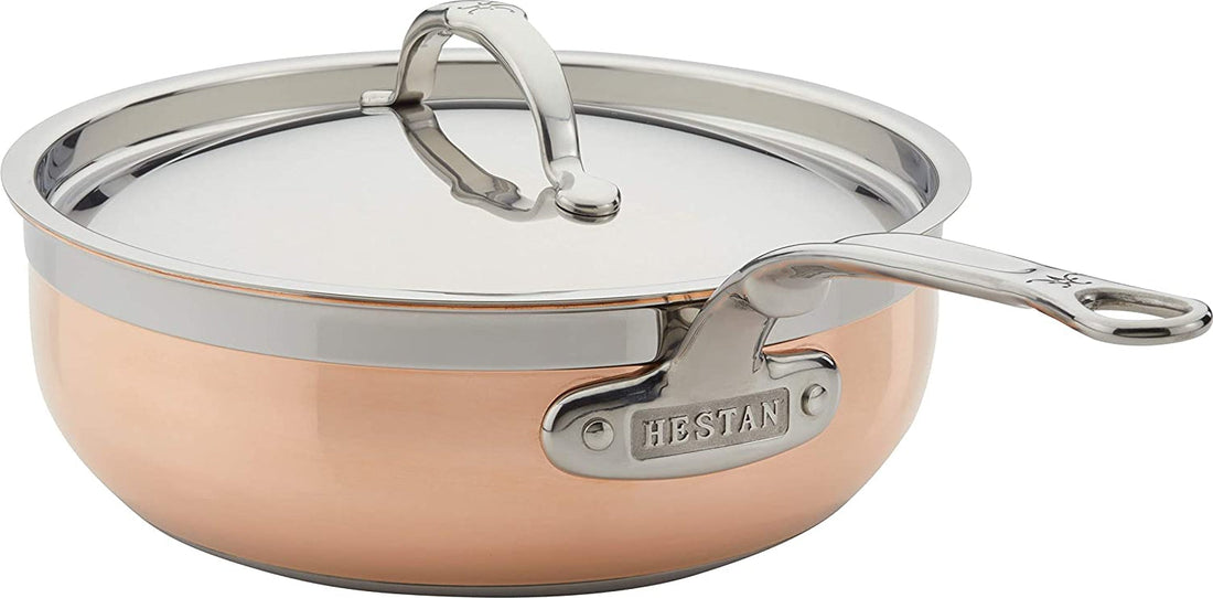 Hestan - 24 cm/3.5 QT Copper Bond Induction Copper Essential Pan with helper handle - 30566