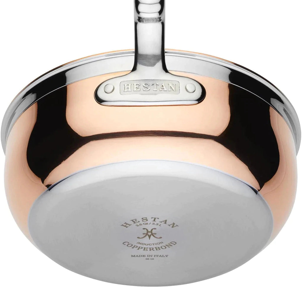 Hestan - 24 cm/3.5 QT Copper Bond Induction Copper Essential Pan with helper handle - 30566