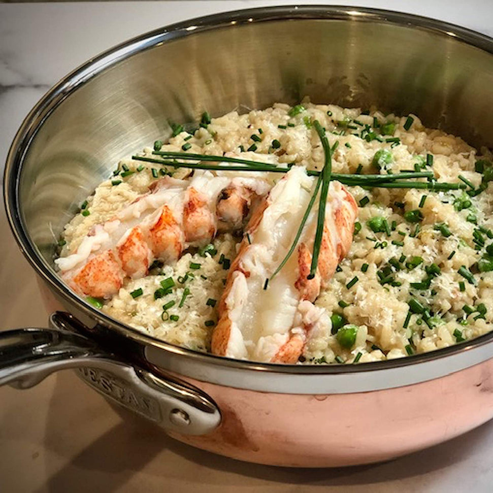 Hestan - 24 cm/3.5 QT Copper Bond Induction Copper Essential Pan with helper handle - 30566