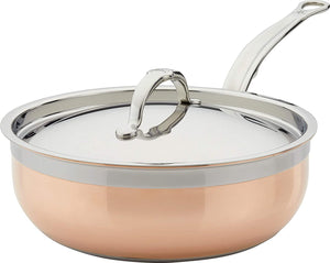 Hestan - 24 cm/3.5 QT Copper Bond Induction Copper Essential Pan with helper handle - 30566