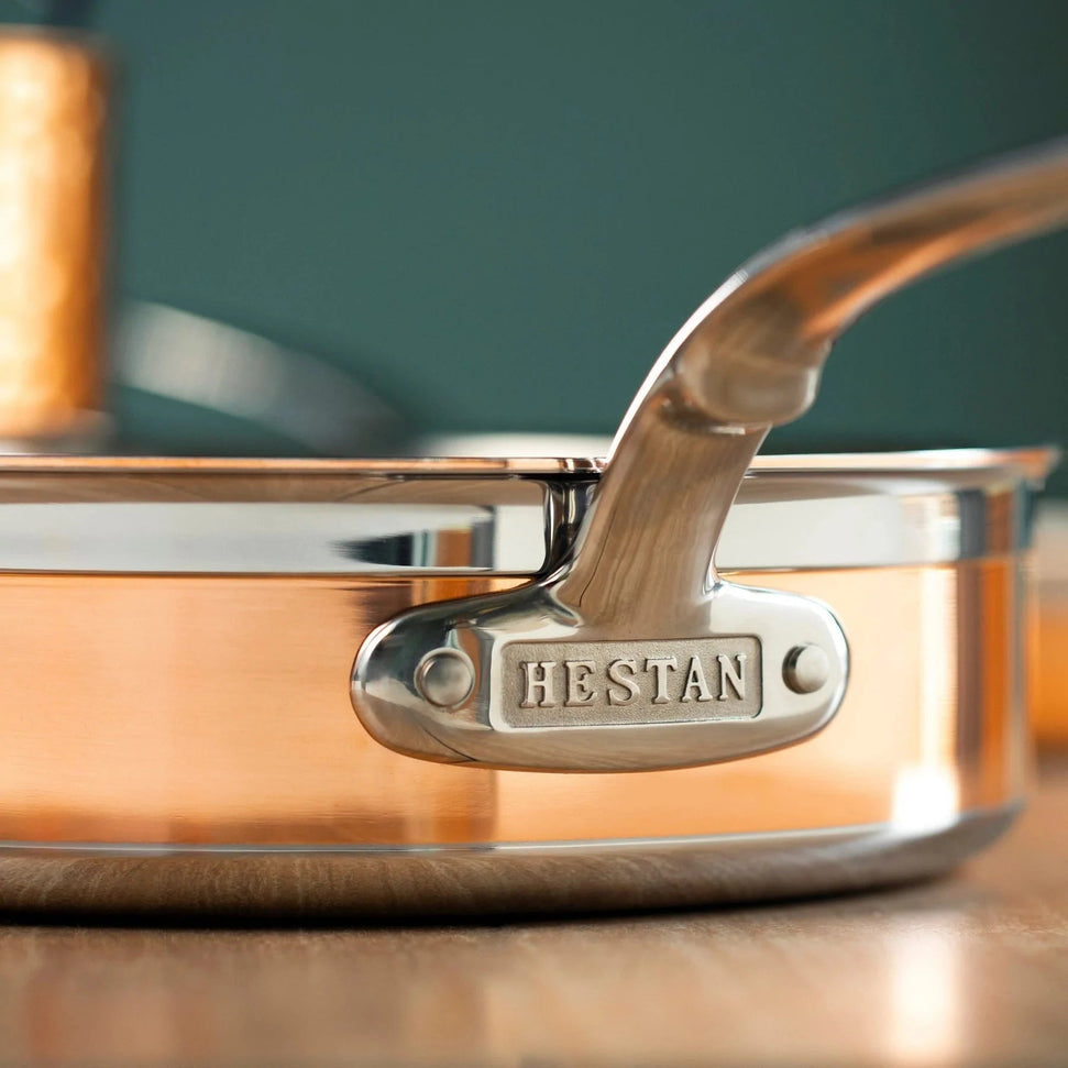 Hestan - 26 cm/3.5 QT Copper Bond Induction Copper Saute Pan With Helper Handle- 31598